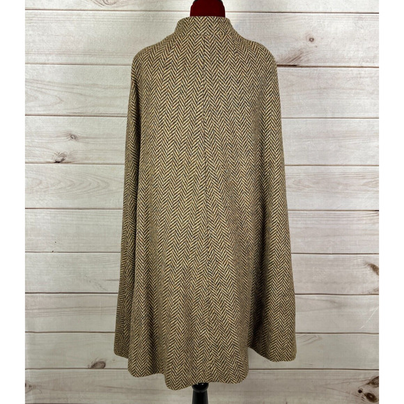 VTG Cape Shawl Wrap One Size Bolero Woven Tweed - Picture 2 of 13